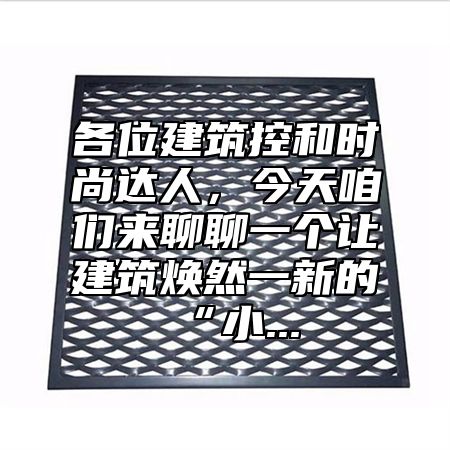 各位建筑控和时尚达人，今天咱们来聊聊一个让建筑焕然一新的“小...
