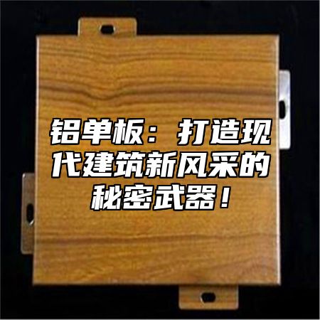 铝单板：打造现代建筑新风采的秘密武器！