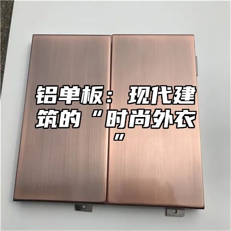铝单板：现代建筑的“时尚外衣”