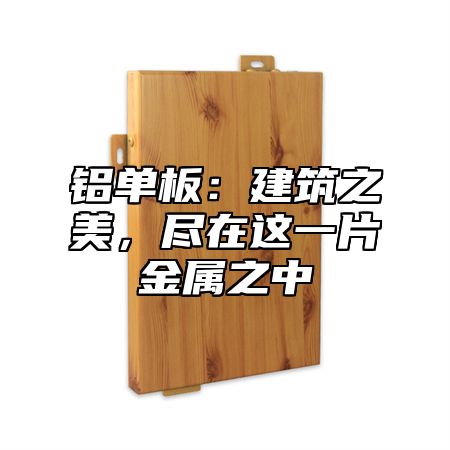 铝单板：建筑之美，尽在这一片金属之中