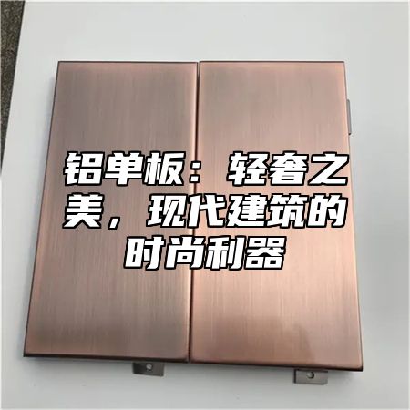 铝单板：轻奢之美，现代建筑的时尚利器